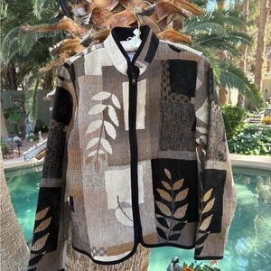 Coldwater Creek Black and Gray Textured Jacket